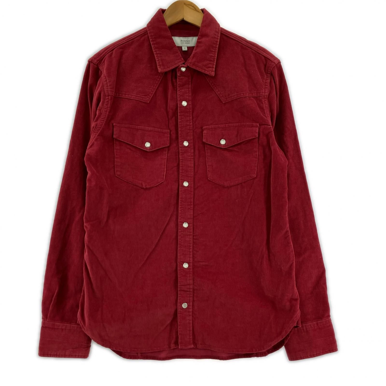 ROSSO ロッソ コーデュロイ長袖シャツ sizeM/レッド - メルカリ