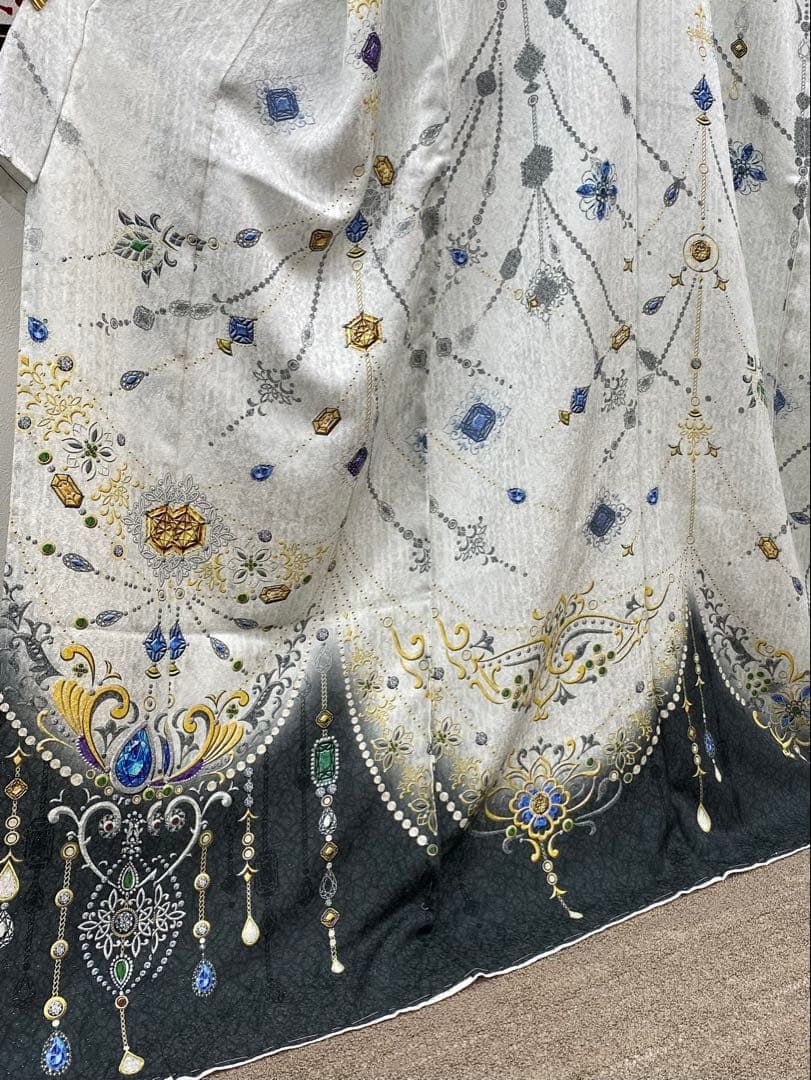 jewel 銀通し 訪問着 仮絵羽 未仕立て品 舞台衣装 大衆演劇 B015