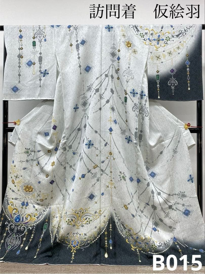 jewel 銀通し 訪問着 仮絵羽 未仕立て品 舞台衣装 大衆演劇 B015