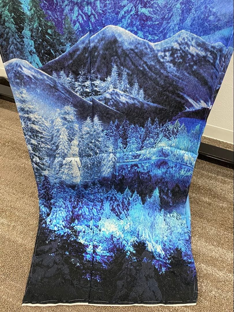 訪問着 未仕立て品 仮絵羽 銀通し オーロラ 正絹八掛付き 大衆演劇