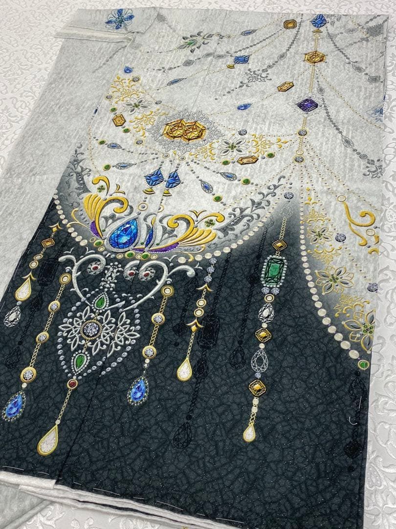 jewel 銀通し 訪問着 仮絵羽 未仕立て品 舞台衣装 大衆演劇 B015