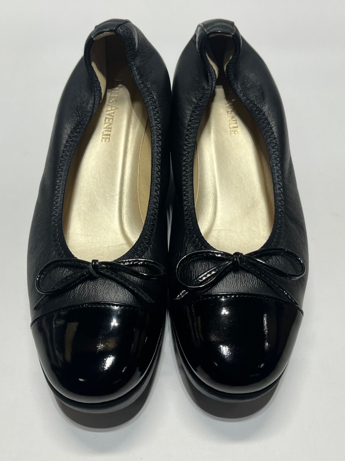 美品】HILLS AVENUE フラットシューズ ウェーブソール レザー 黒 24cm