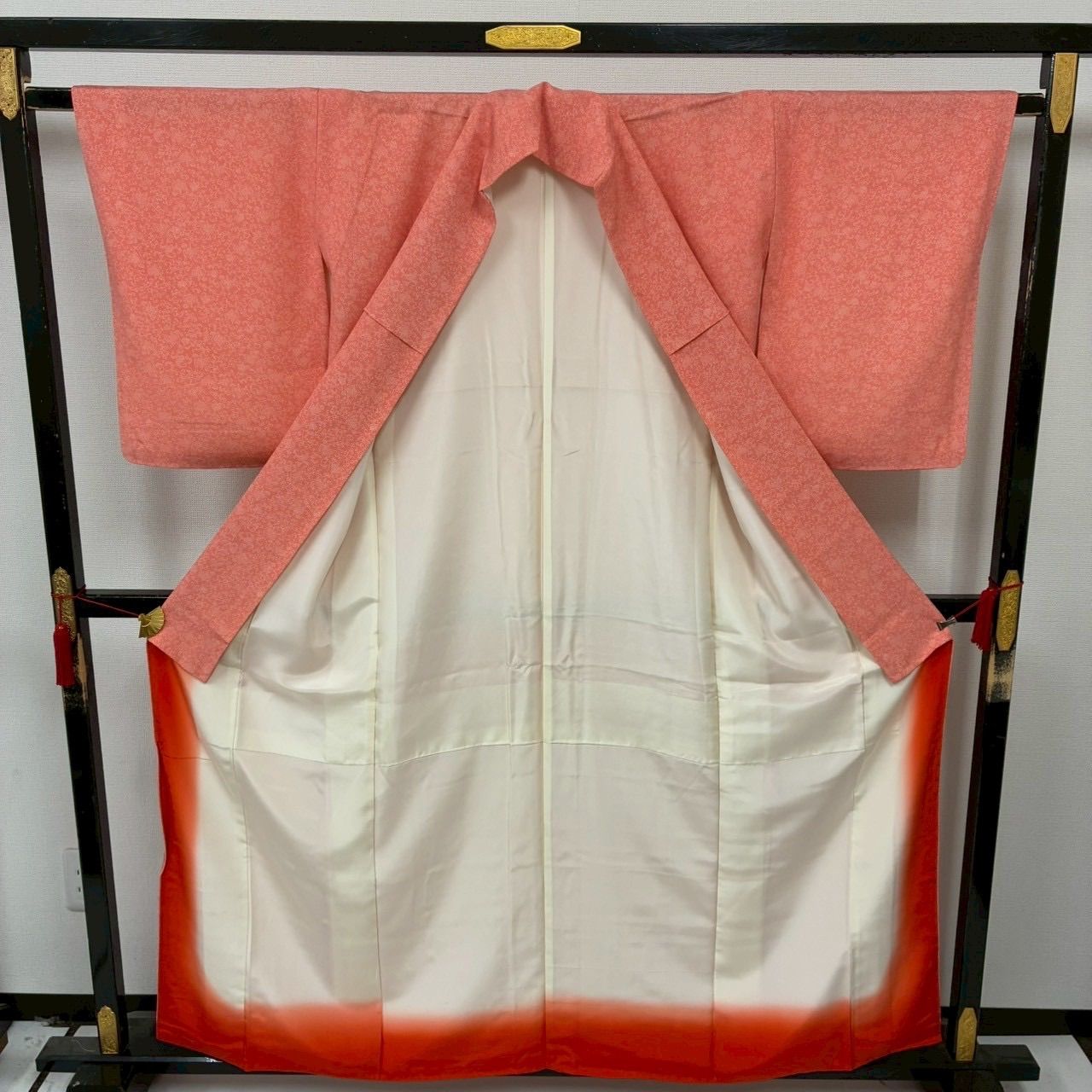 人間国宝 中村勇二郎 江戸小紋 正絹 美しい染め 紋なし 袷 着物 MK