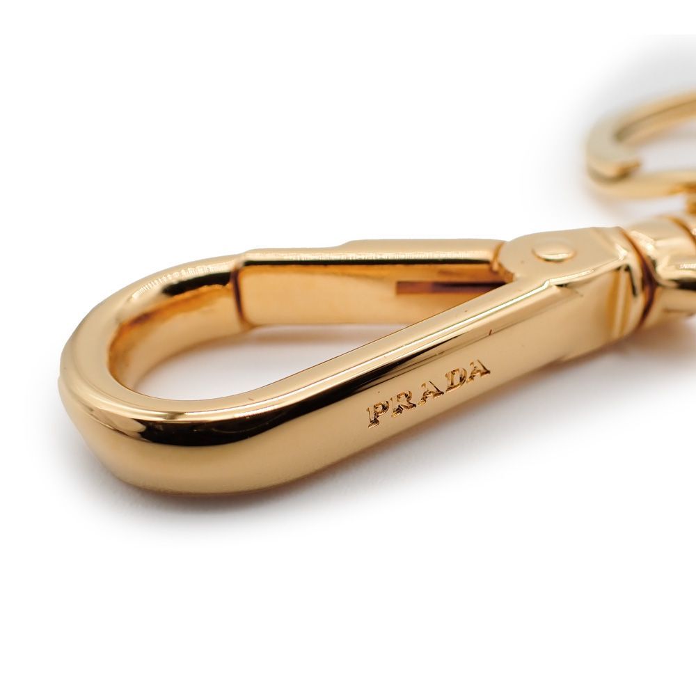 プラダ ロゴ入り ハート キーリング キーホルダー メタル ゴールド