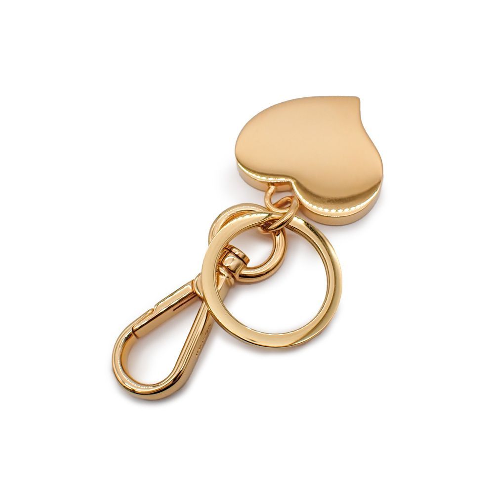 プラダ ロゴ入り ハート キーリング キーホルダー メタル ゴールド