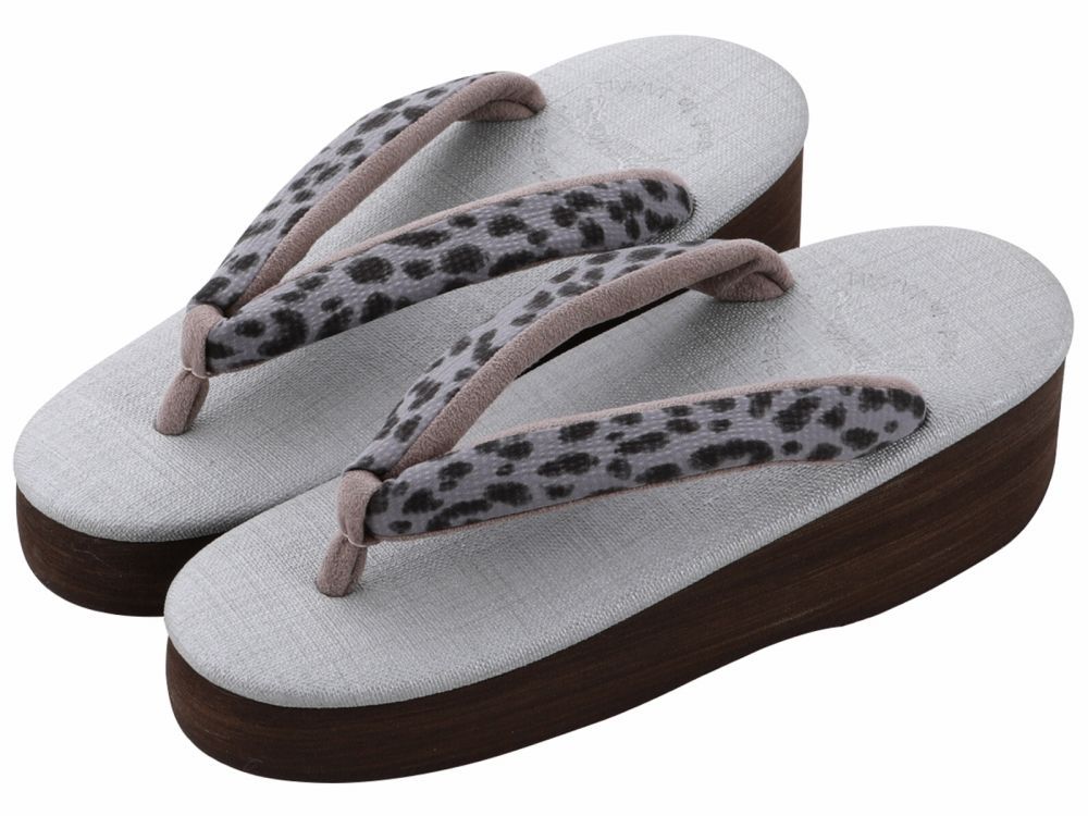 菱屋謹製 カレンブロッソ うまくいく紋 ソフト鼻緒 おしゃれ カフェ草履 Ｓサイズ グレー系 hiy-81-339