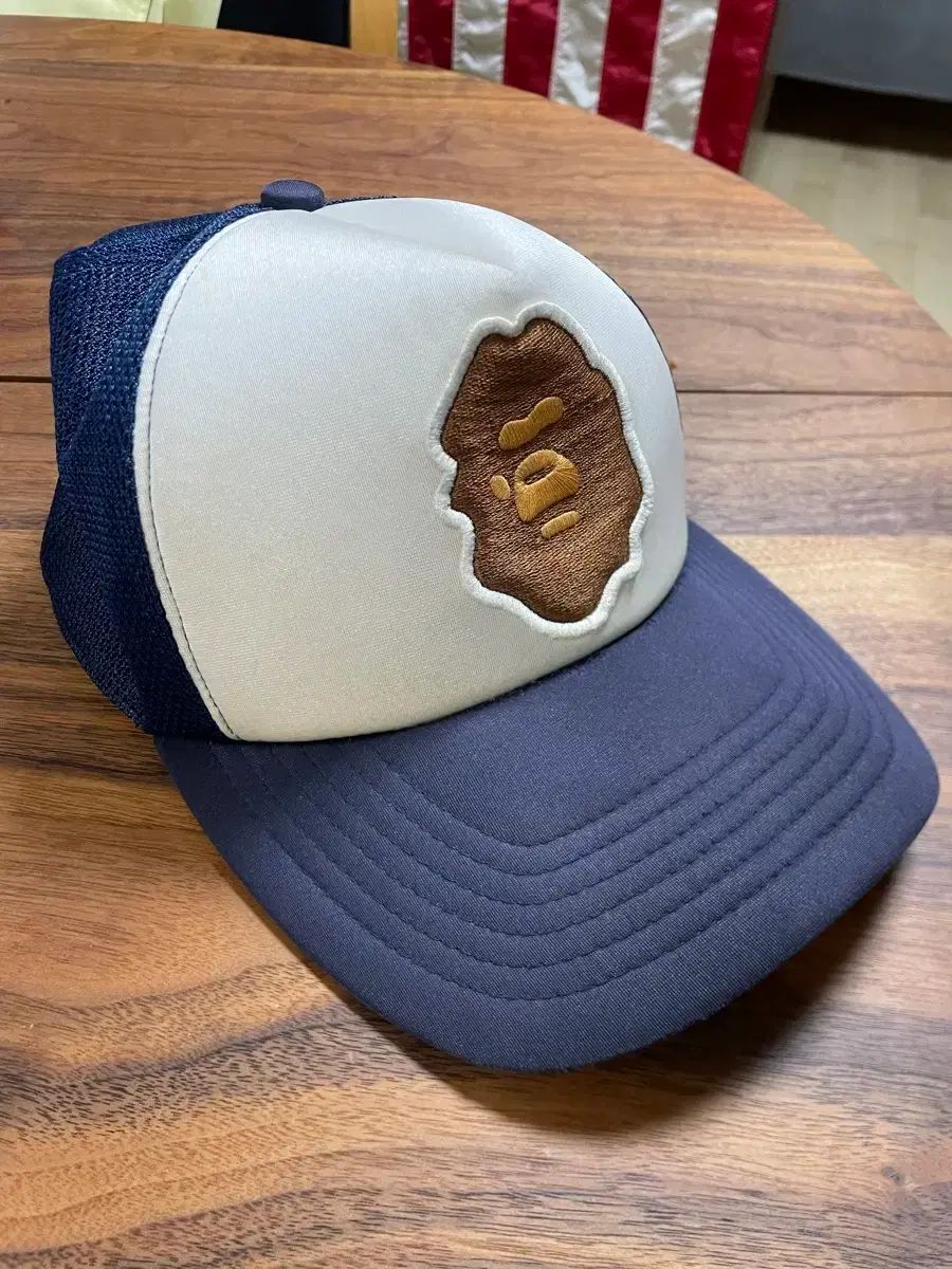 A BATHING APE アベイシングエイプ サル メッシュ ベースボールキャップ ネイビー bape 00s 帽子