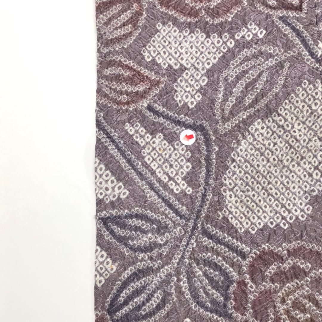 小紋 総絞り 花柄模様 紫鼠色 K-5148 - メルカリ