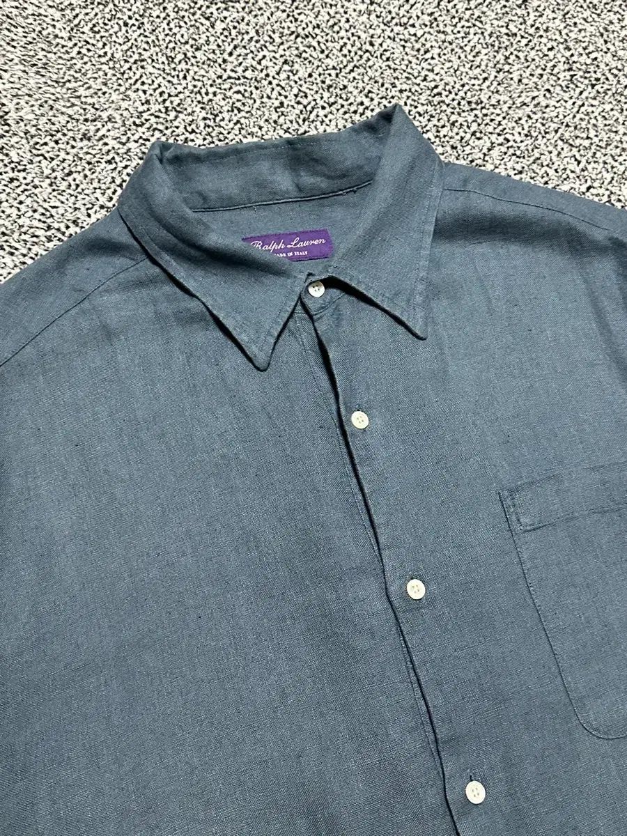 ラルフローレン パープルラベル メンズ105-110 リネン100 シャツ