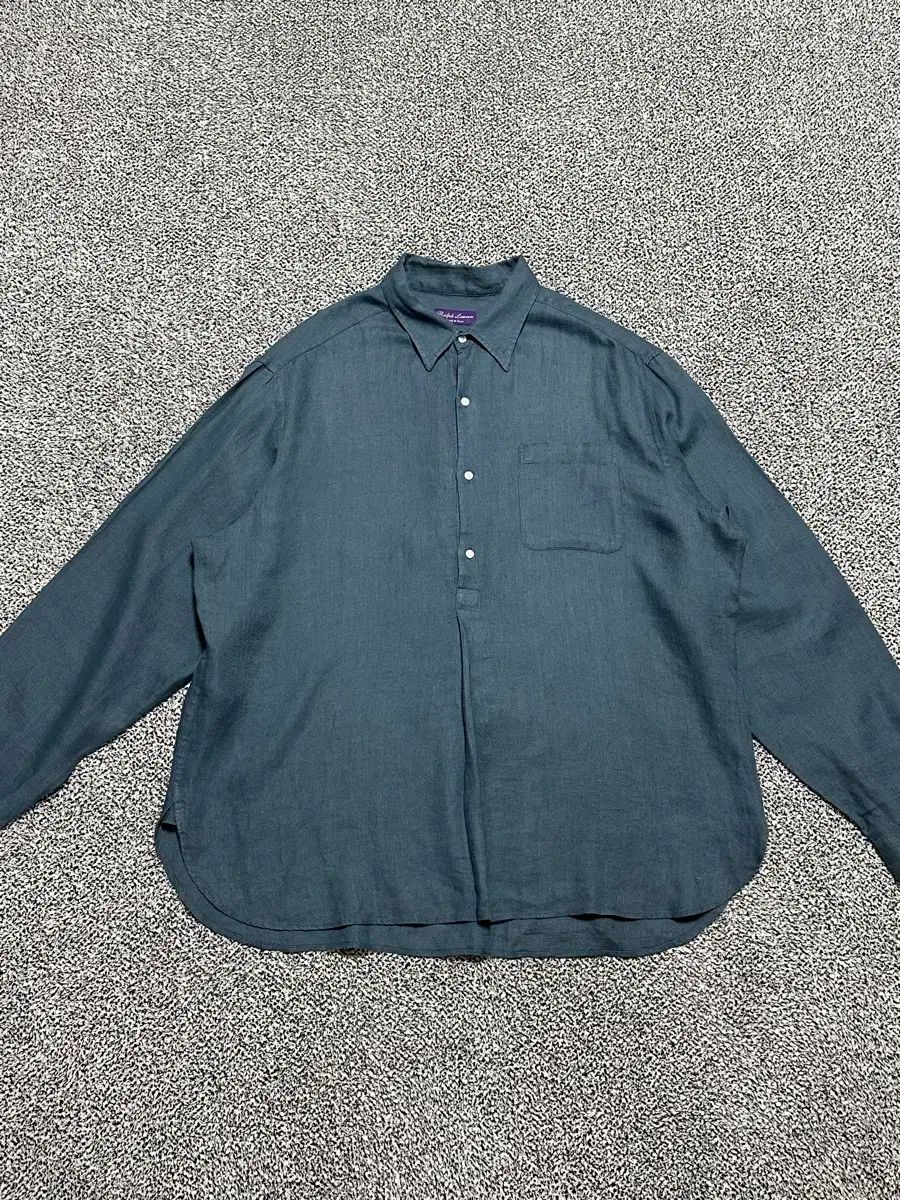 ラルフローレン パープルラベル メンズ105-110 リネン100 シャツ
