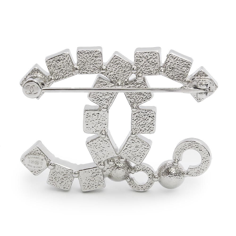 シャネル ココマーク パール ラインストーン ブローチ シルバー ABF726