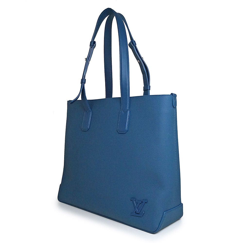 ルイ ヴィトン LV アエログラム ファストライン トートバッグ カウハイドレザー ブルー シルバー金具 M 23707 LOUIS VUITTON