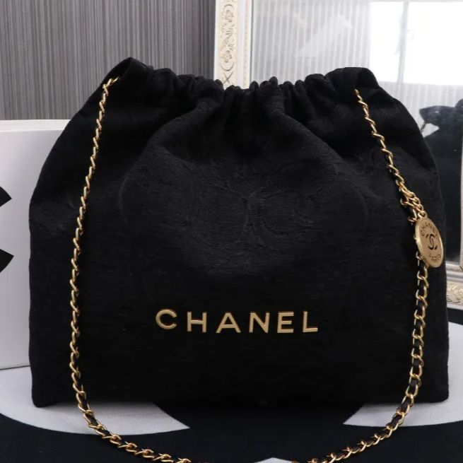 ミディアム ハンドバッグ ベルベット スパンコール ロゴ