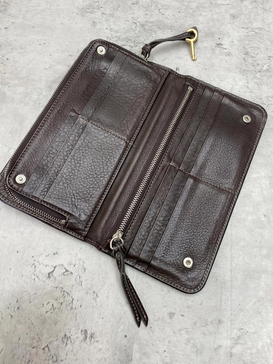 Chloe クロエ パディントン ラウンドファスナー 長 財布 茶