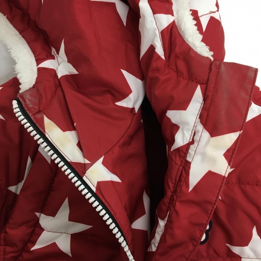キャロウェイ 2WAY中綿ジャケット レッド×白 星柄 ベアワッペン 袖着脱