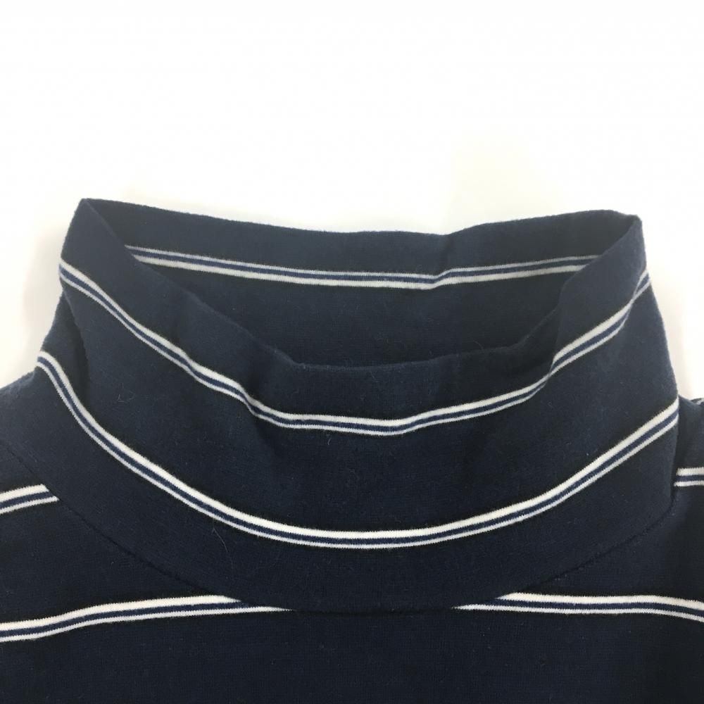 パーリーゲイツ 長袖ハイネックシャツ ネイビー×白 ボーダー