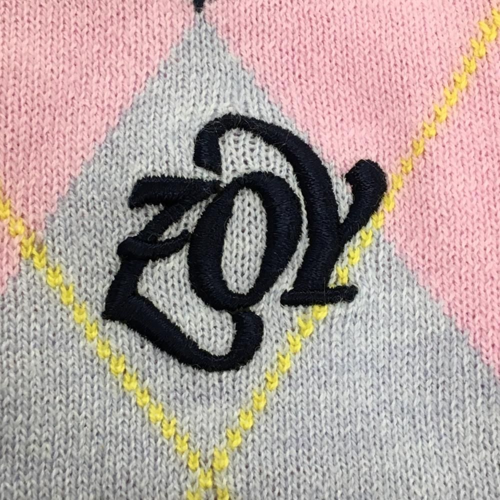 新品】ゾーイ セーター ピンク×ネイビー イエロー アーガイル ニット