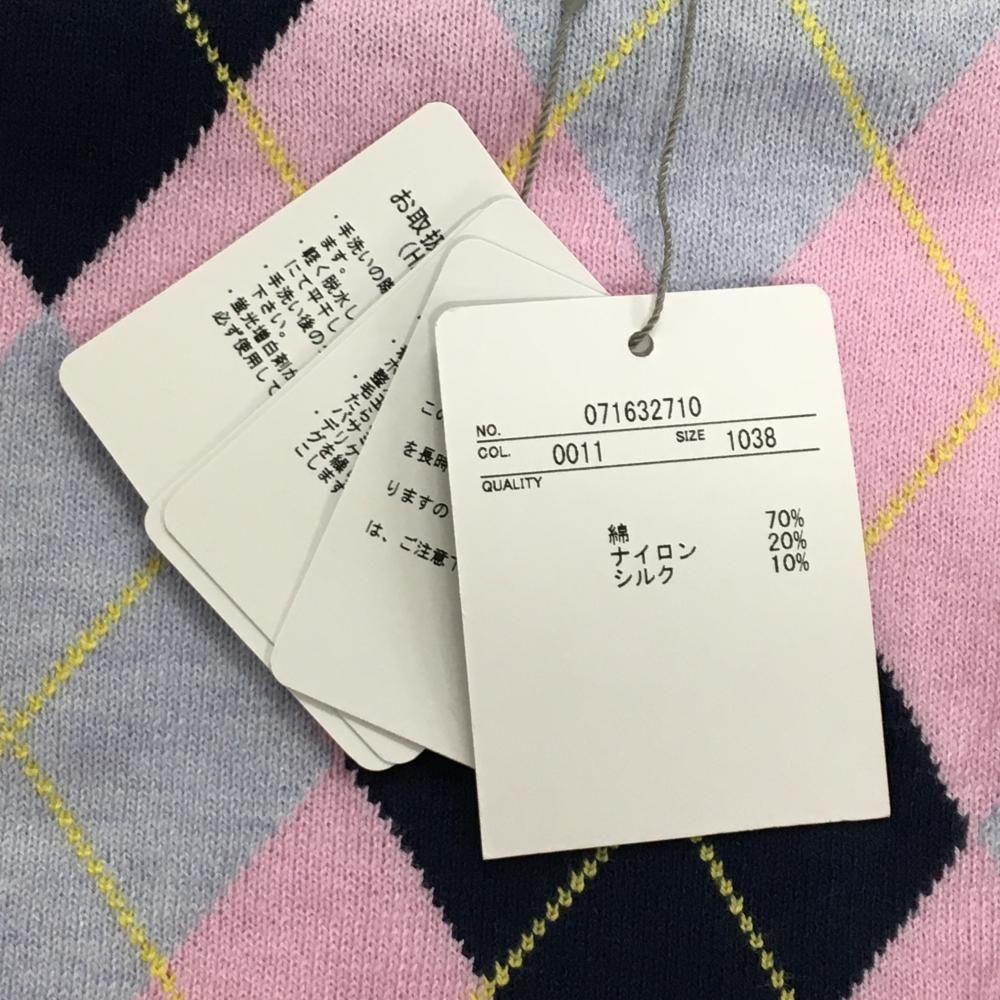 新品】ゾーイ セーター ピンク×ネイビー イエロー アーガイル ニット