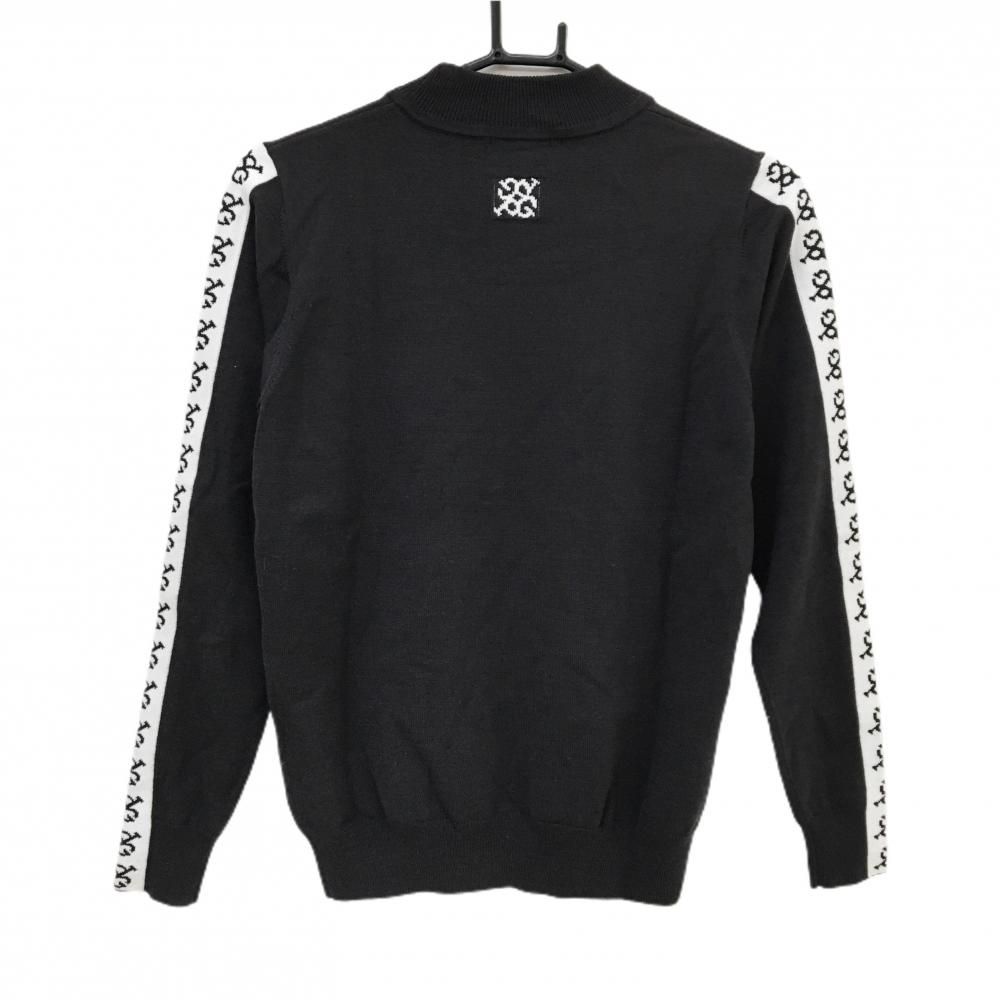 パーリーゲイツ セーター 黒×白 袖ロゴライン レディース 1(M) ゴルフ