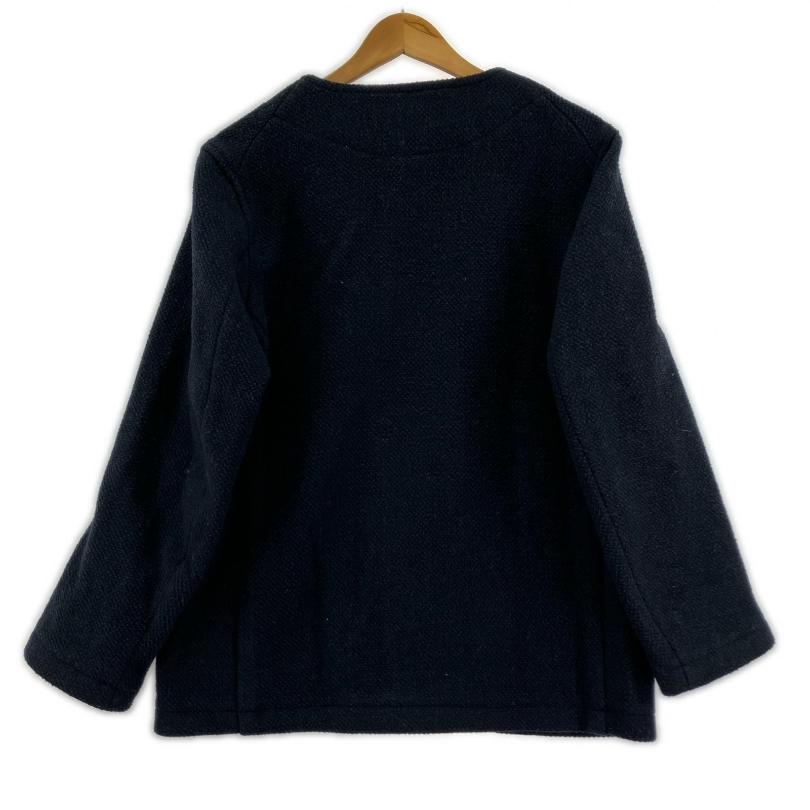 Danton ダントン ウール混 ノーカラージャケット size36/ネイビー