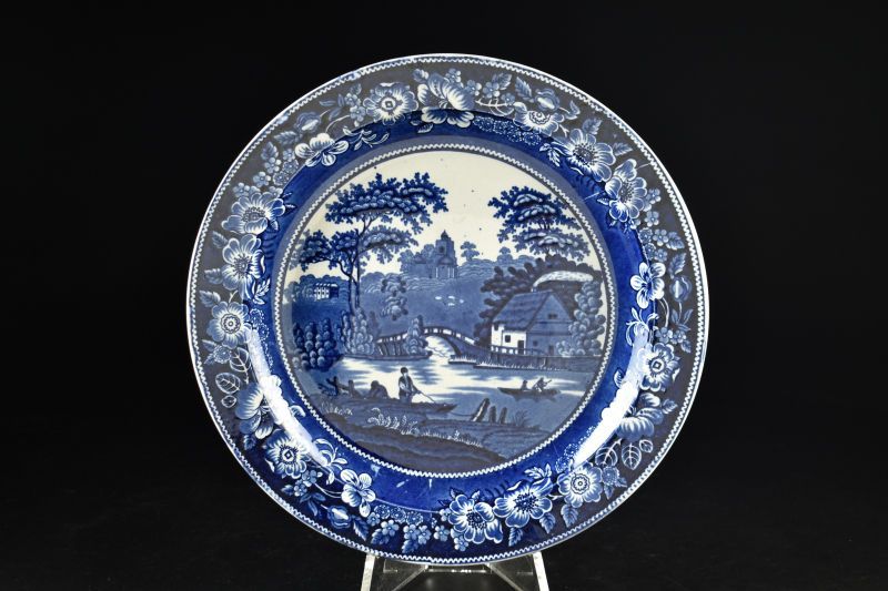 蔵A 5727 a オランダ シノワズリ 飾皿 大皿 33.8ｃｍ