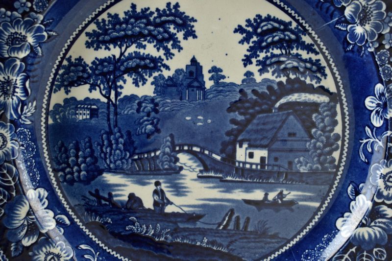 蔵A 5727 a オランダ シノワズリ 飾皿 大皿 33 8ｃｍ