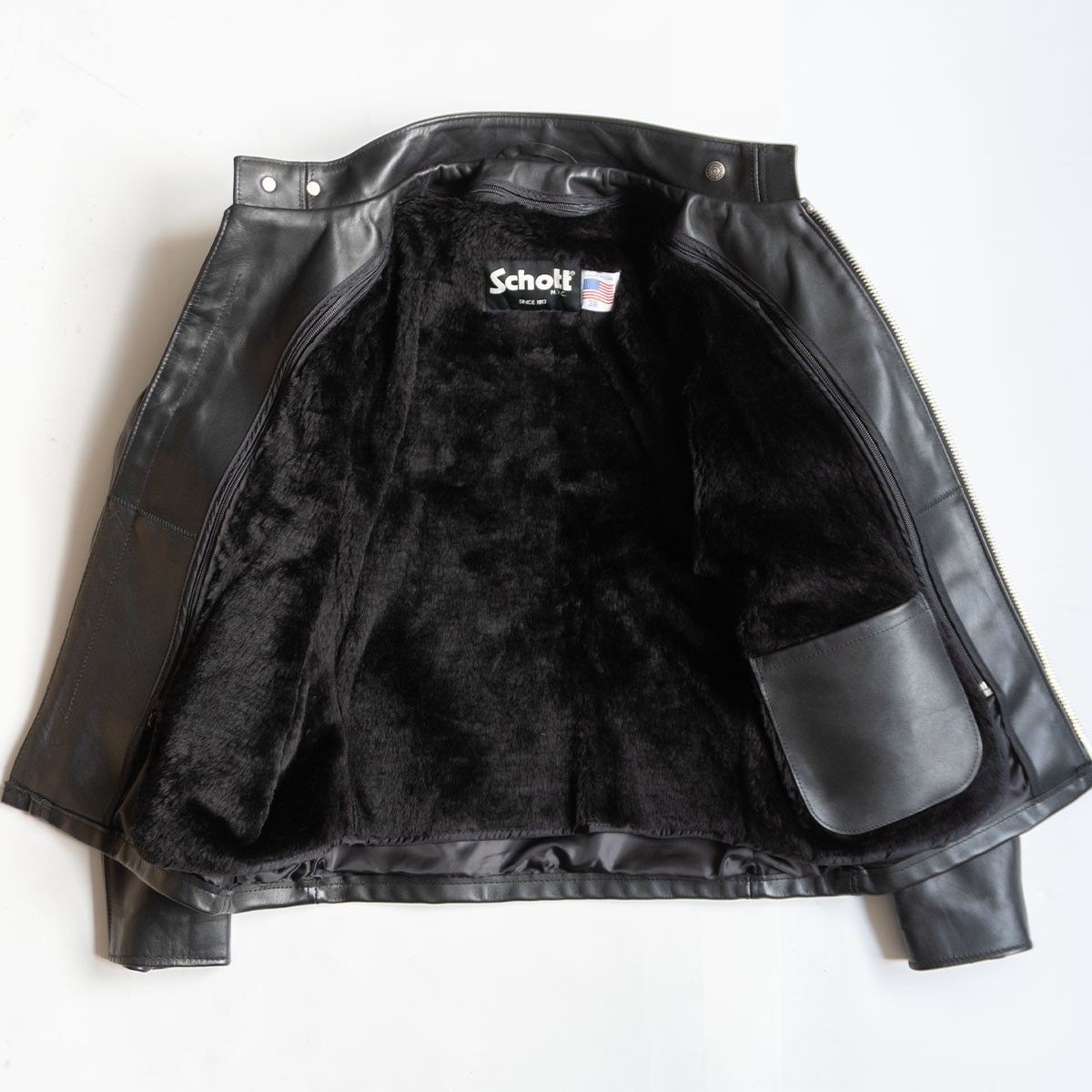 美品】SCHOTT【641/シングルライダースジャケット】38 ボアライナー 