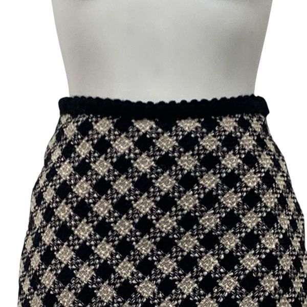 ○◇ ミュウミュウ MIU MIU ツイードスカート 膝丈 千鳥格子柄 Aライン