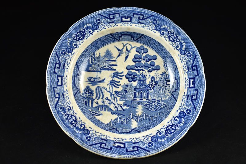 蔵A 5727 d ブルーウィロー シノワズリ 飾皿 26ｃｍ