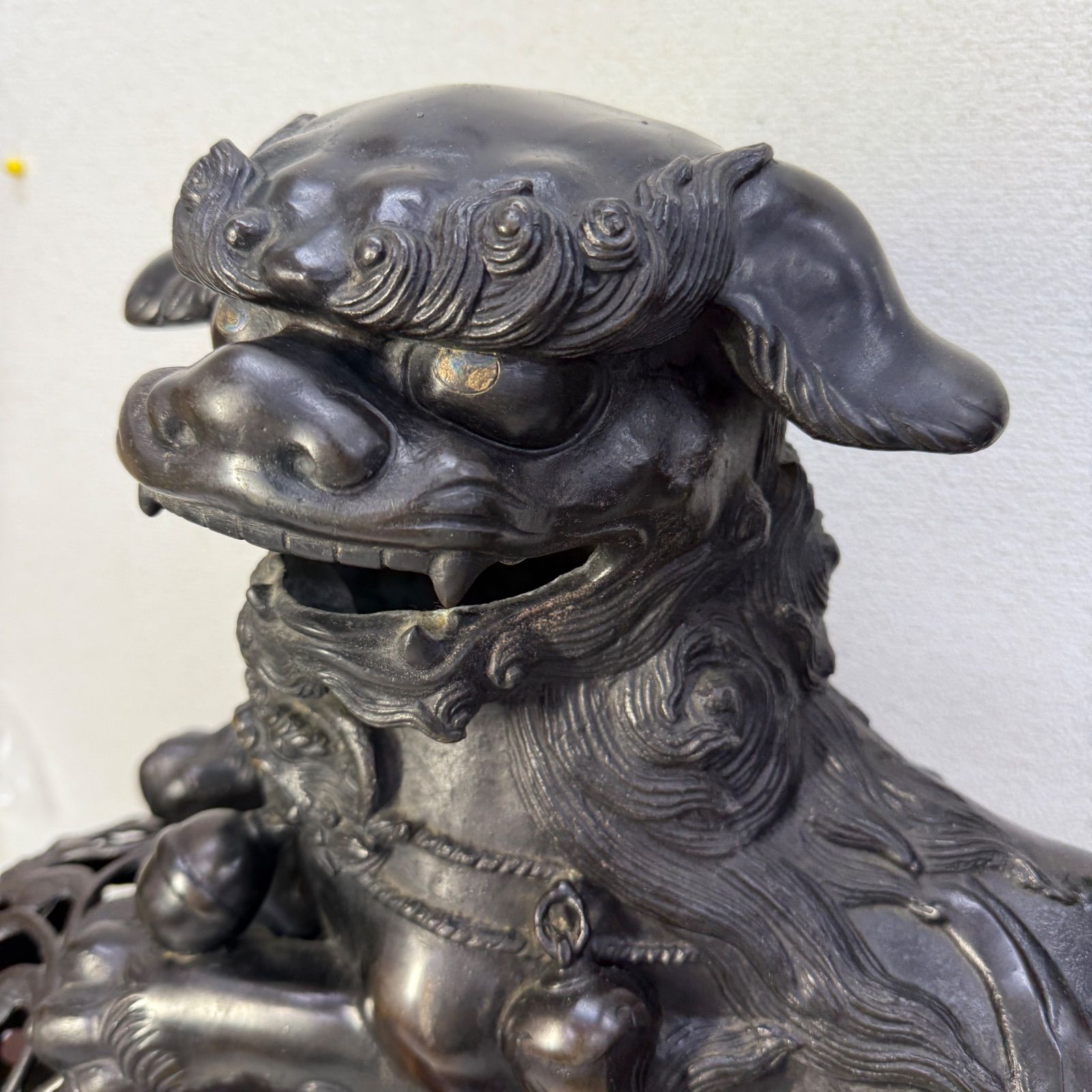 ☆平安佐吉 玉乗大獅子☆銅製 銀象嵌銘 目金嵌 置物 骨董品 - メルカリ