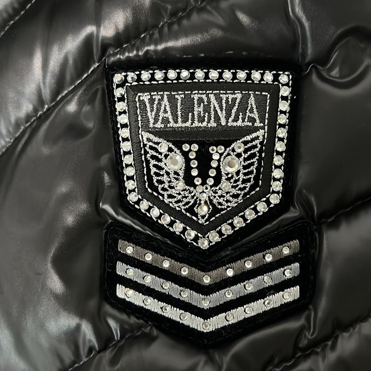 VALENZA(バレンザ) ダウンベスト サイズ44 L レディース - 黒 ワッペン