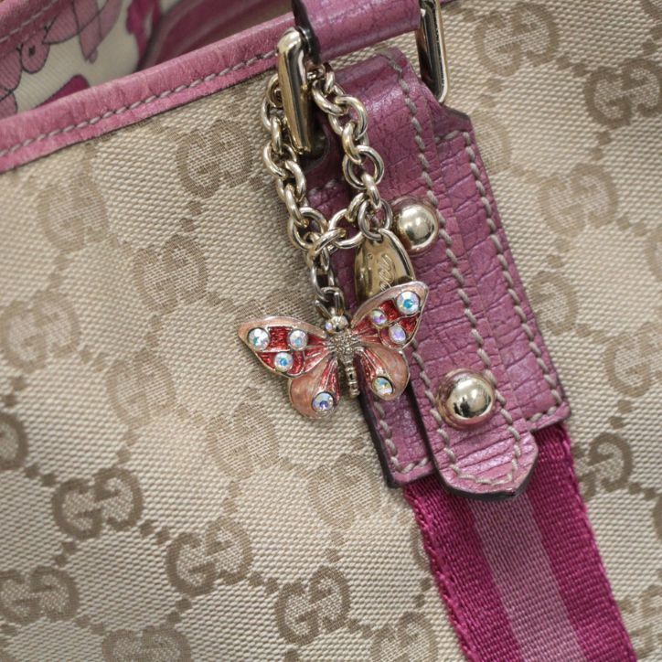 グッチ GUCCI GGキャンバス チャーム付き トートバッグ キャンバス