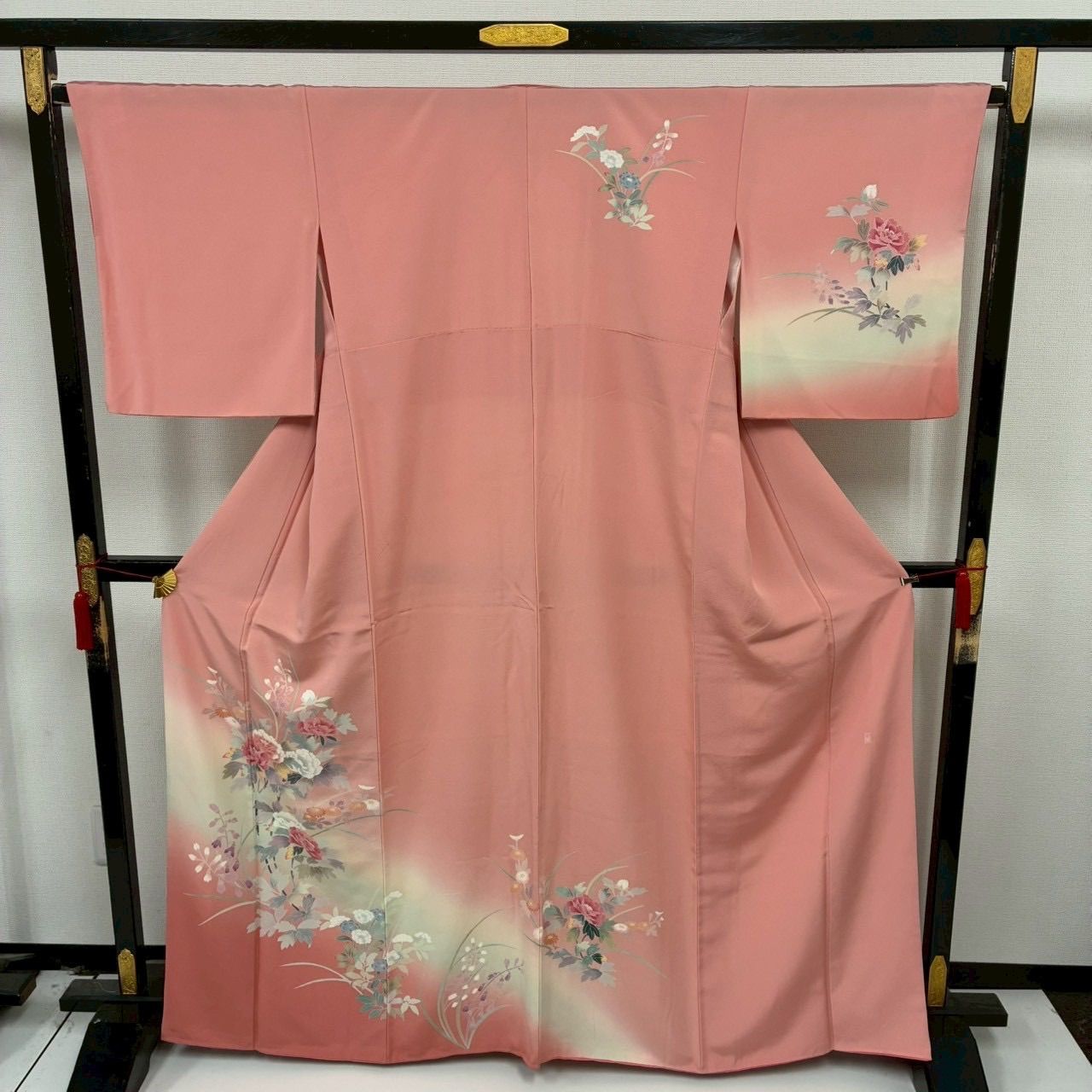 付下げ 作家物 加賀調友禅 裄66 上品な染め 紋無し 訪問着 正絹 着物