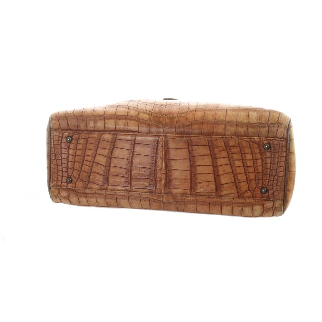 JRA ハンドバッグ ミニボストン クロコダイル レザー ワニ革 茶