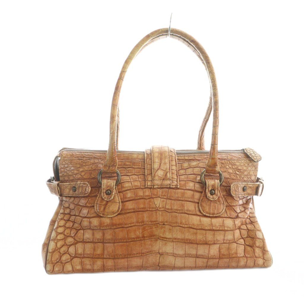 JRA ハンドバッグ ミニボストン クロコダイル レザー ワニ革 茶