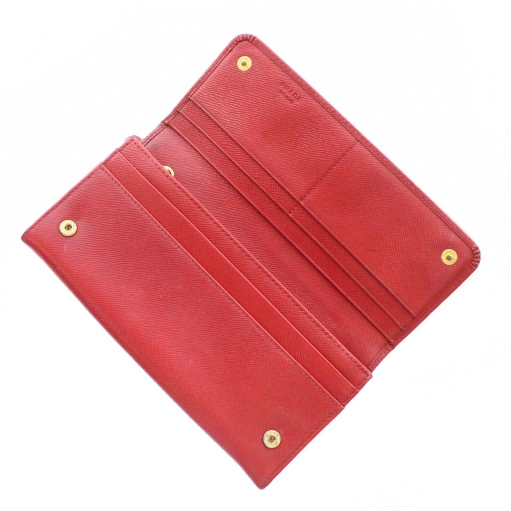 プラダ PRADA 長財布 二つ折り サフィアーノレザー ロゴ ゴールド金具