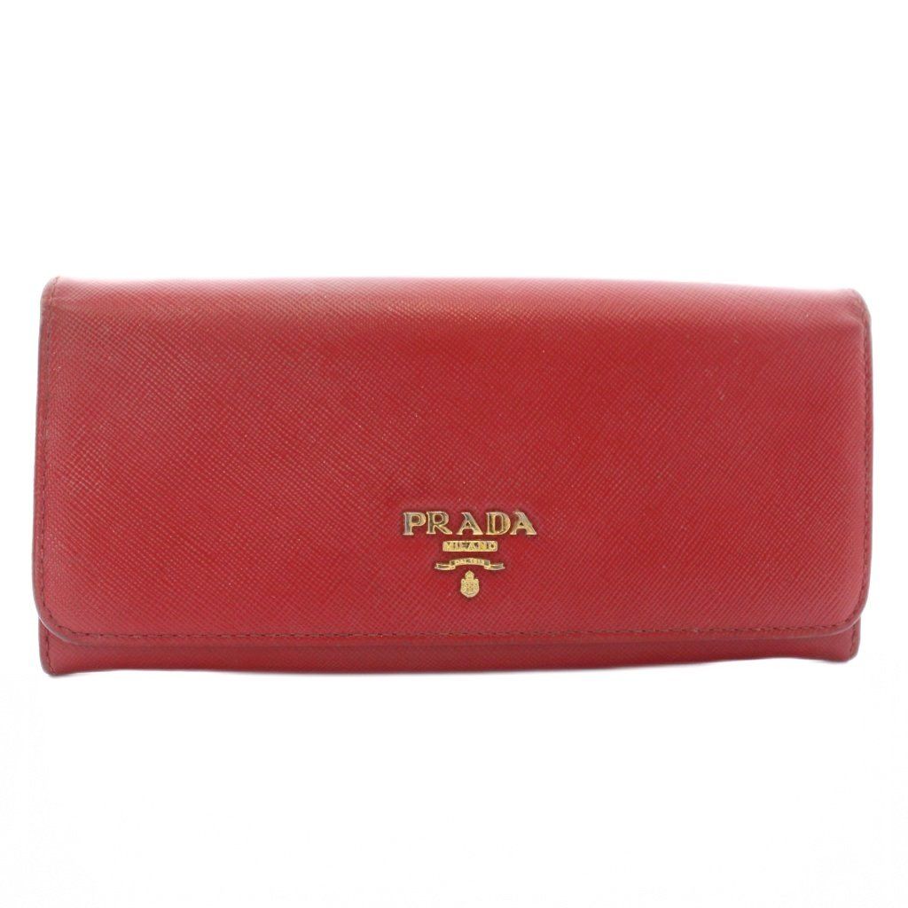 プラダ PRADA 長財布 二つ折り サフィアーノレザー ロゴ ゴールド金具
