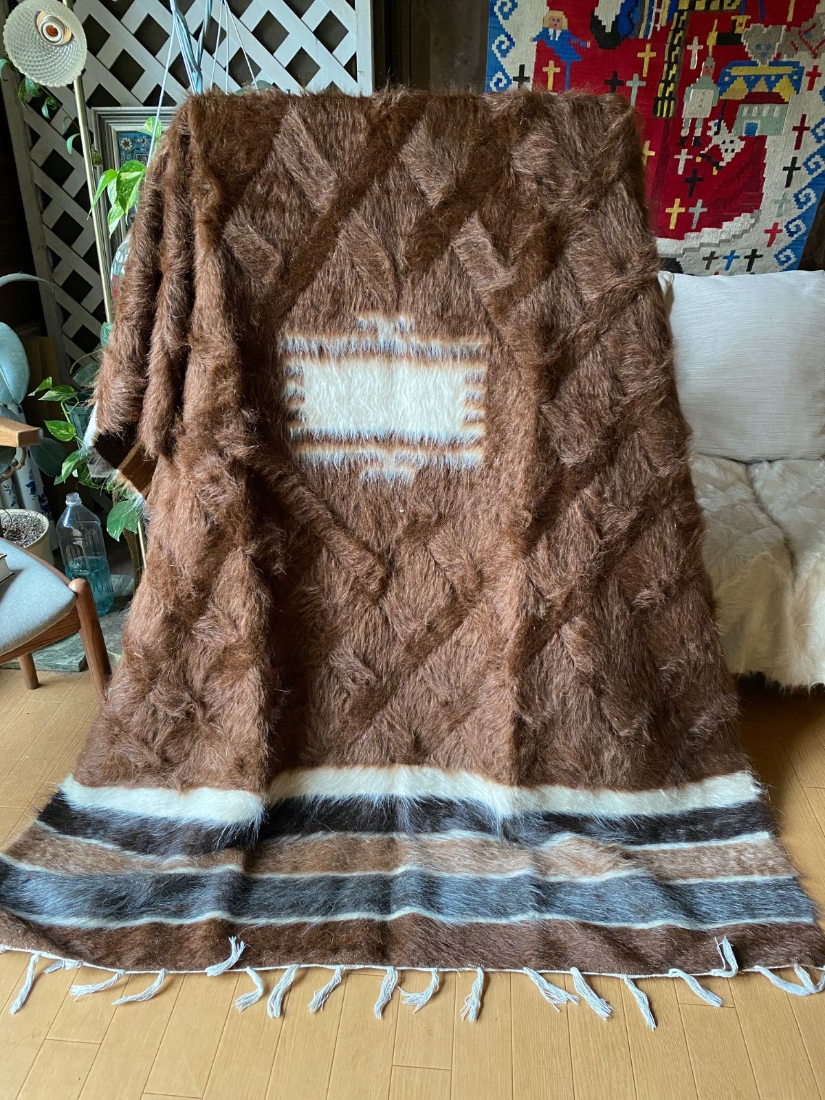 ヴィンテージ大判シイルトバッタニイェ古い時代の最高のアンゴラヤギの