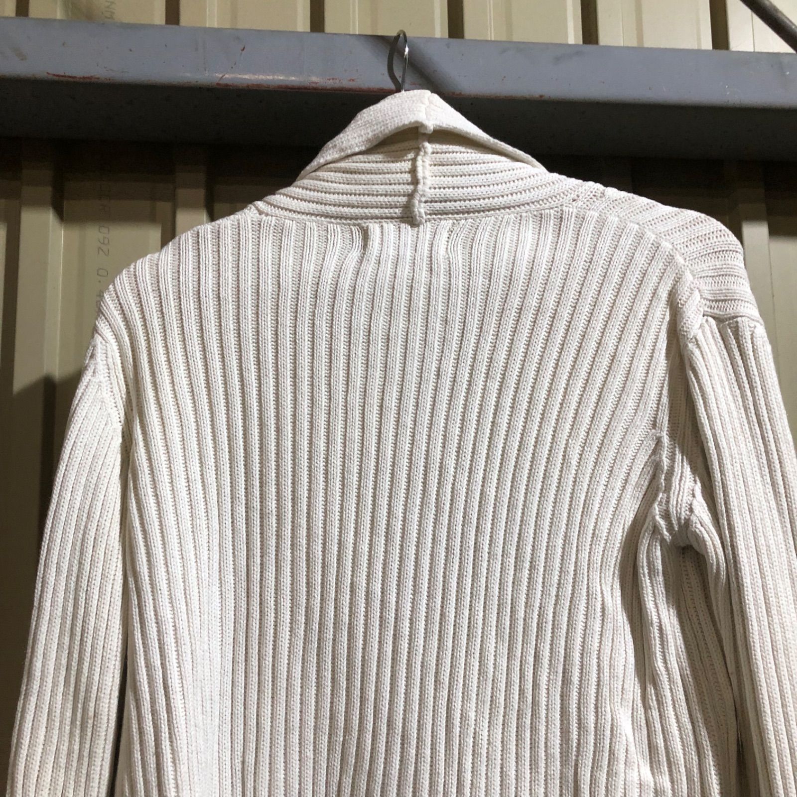 1065 Ralph Lauren ショールカラー カーディガン ホワイト S ラルフ