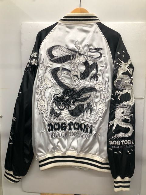◇◇◇S287 DOG TOWN 黒龍 BLACK DRAGON 龍 刺繍 スカジャン LARGE