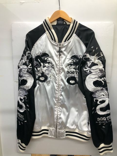 ★訳あり★DOG TOWN ★スカジャン★キルティング★刺繍★ドラゴン★龍★ スカジャン メンズ 刺繍 キルティング 和柄刺繍 龍 ドラゴン MA-1