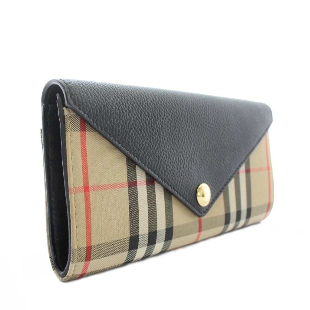 バーバリー BURBERRY 長財布 二つ折り キャンバス レザー ノバチェック