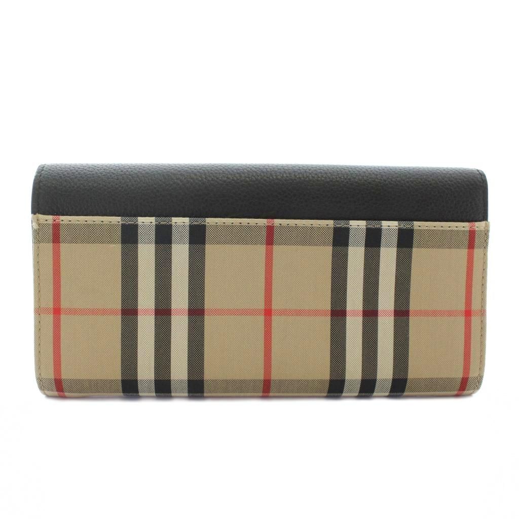 バーバリー BURBERRY 長財布 二つ折り キャンバス レザー ノバチェック
