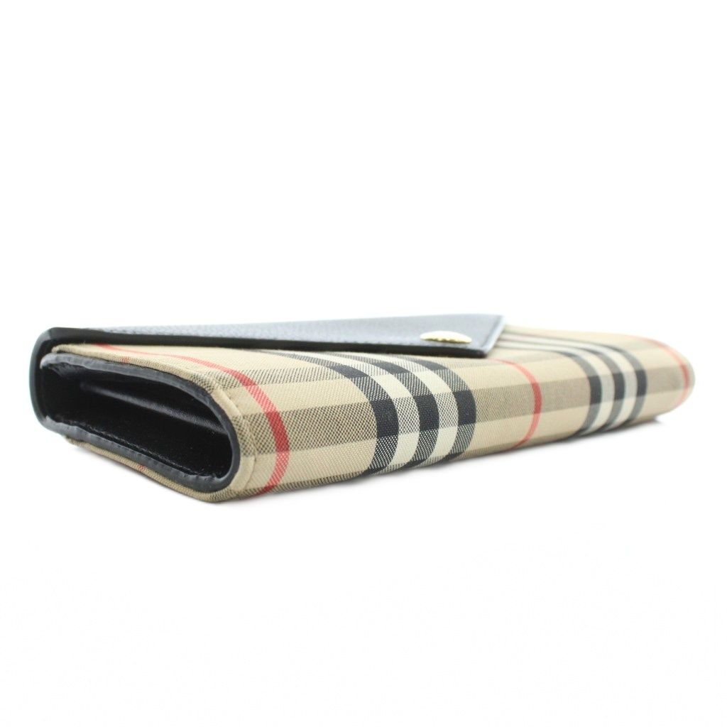 バーバリー BURBERRY 長財布 二つ折り キャンバス レザー ノバチェック