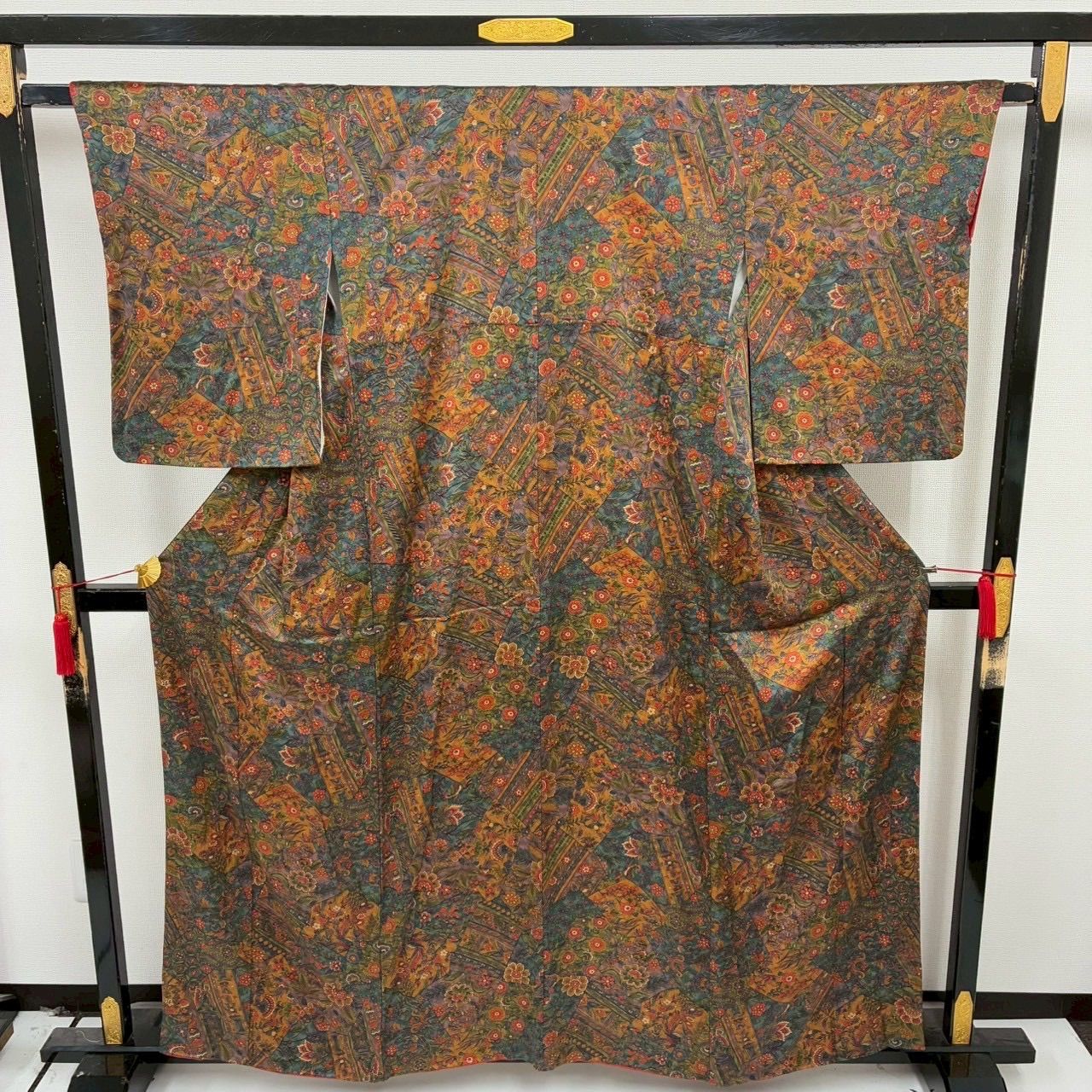 小紋 更紗模様 裂取 素敵な染め 正絹 着物 MK-1800 - メルカリ