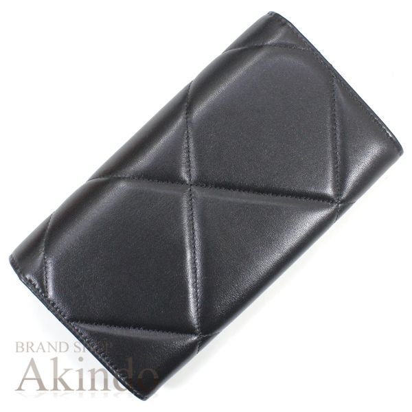 新品】CHANEL19 長財布 二つ折り マトラッセ 黒 ブラック ラムスキン