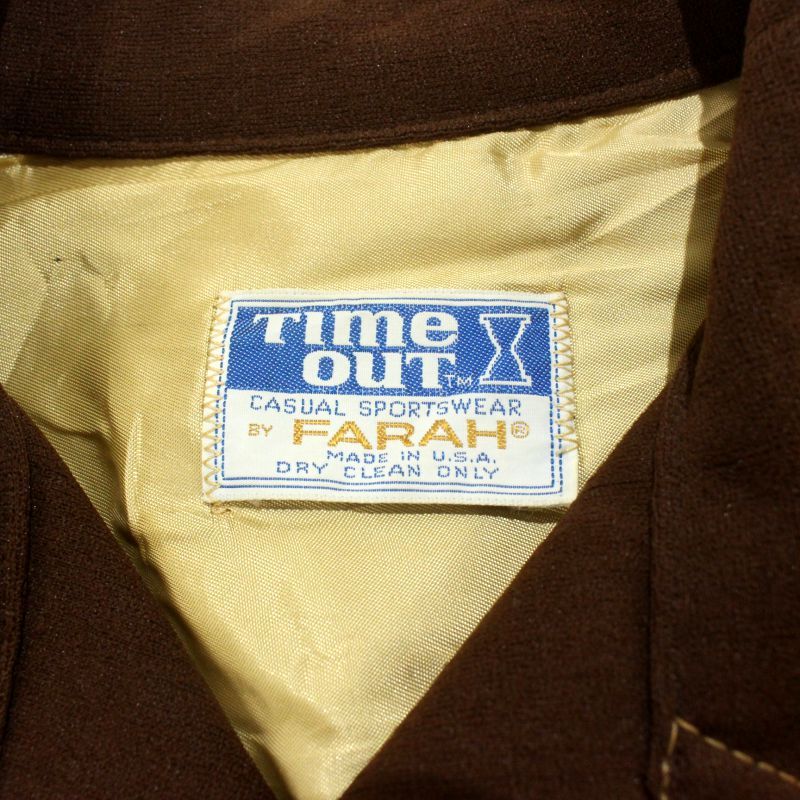 70s USA製 vintage FARAH ポリエステル シャツ ジャケット メンズ M