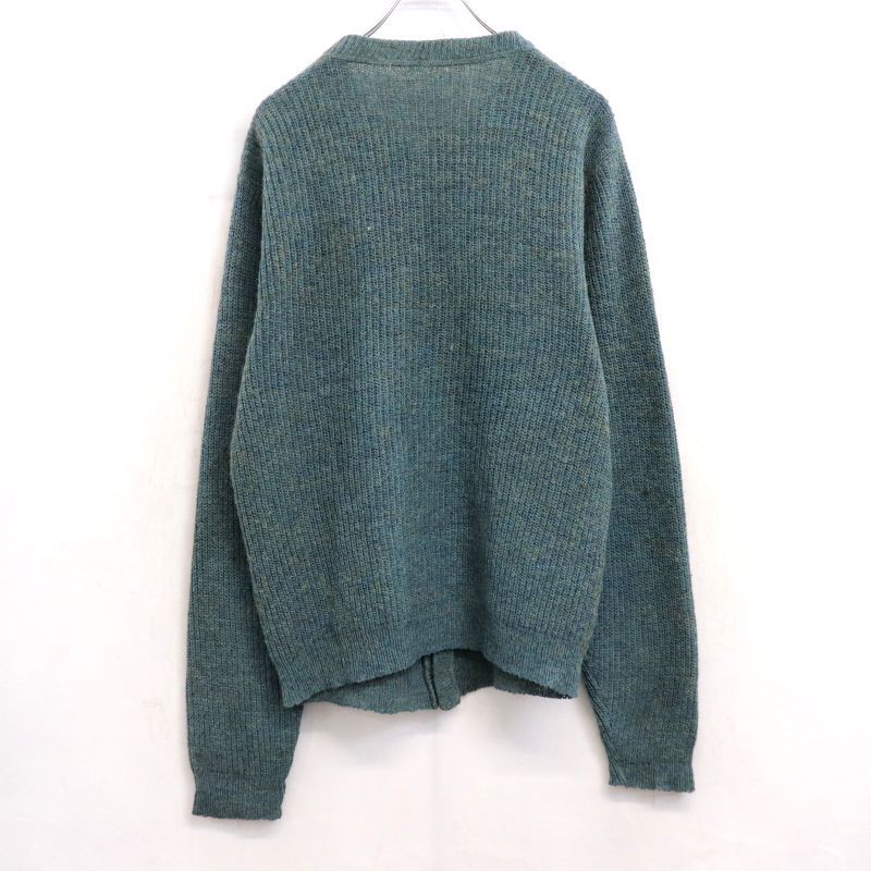 60s vintage メタルボタン ミックスカラー ウール ニットカーディガン