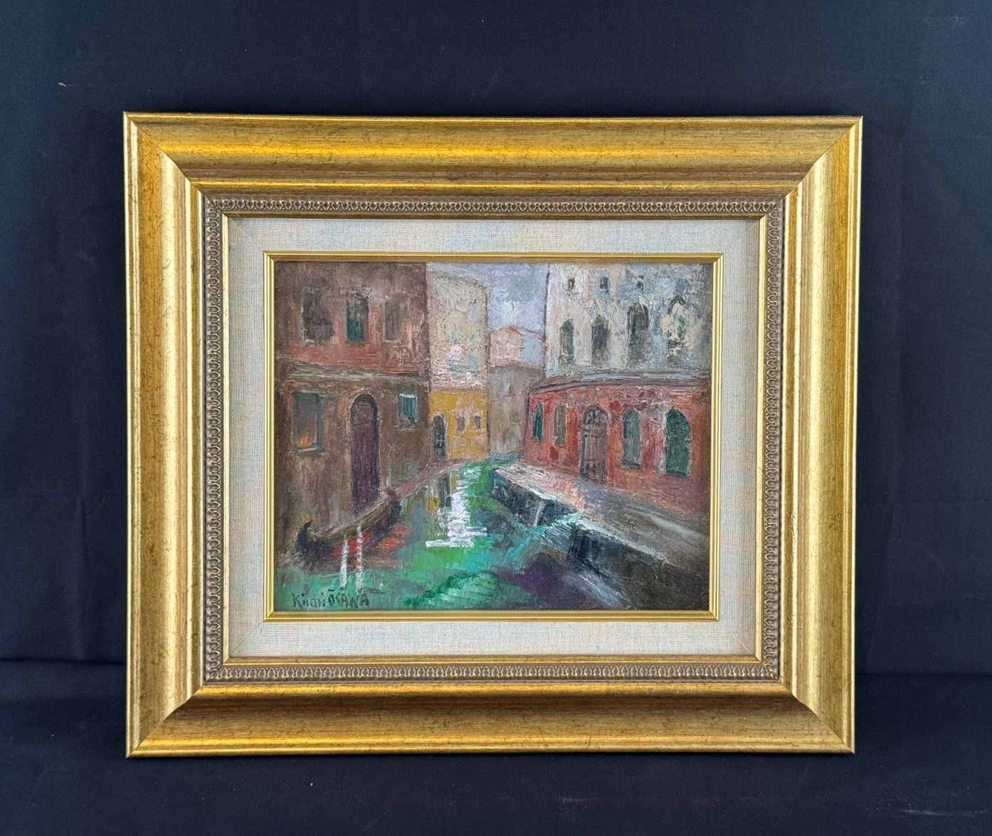 大澤喜一 「ベニス」 油彩 3号 風景画 直筆サイン入り 師 斎藤三郎