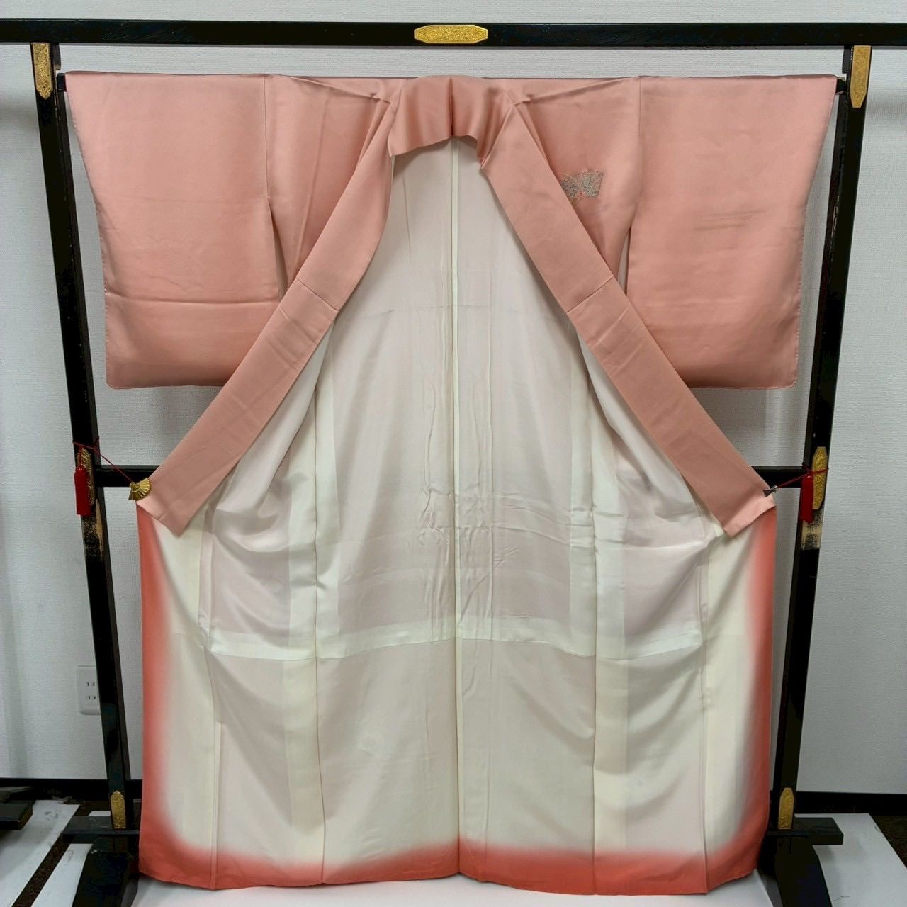 付下げ 汕頭刺繍 金彩 裄66 一つ紋 訪問着 正絹 着物 MK-1803 - メルカリ